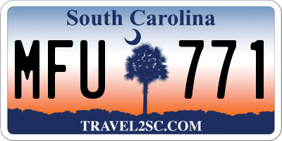 SC license plate MFU771