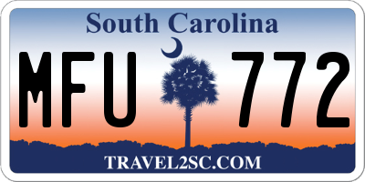 SC license plate MFU772