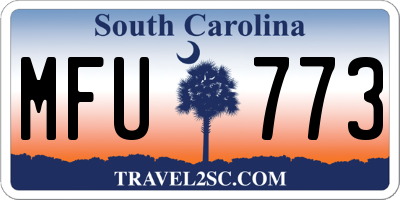 SC license plate MFU773