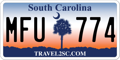SC license plate MFU774