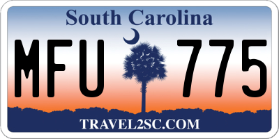 SC license plate MFU775