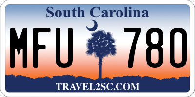 SC license plate MFU780