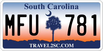 SC license plate MFU781