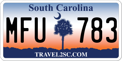 SC license plate MFU783