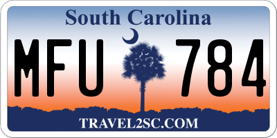 SC license plate MFU784