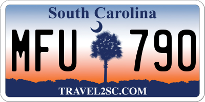 SC license plate MFU790
