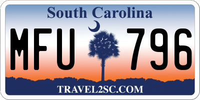 SC license plate MFU796