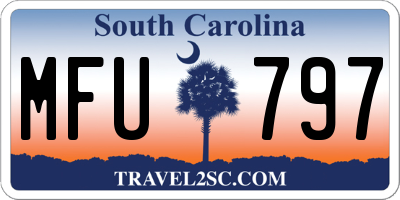 SC license plate MFU797