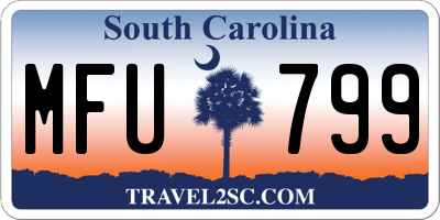 SC license plate MFU799
