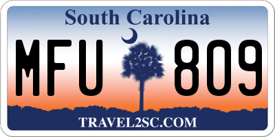 SC license plate MFU809