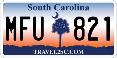 SC license plate MFU821