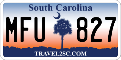 SC license plate MFU827