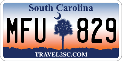 SC license plate MFU829