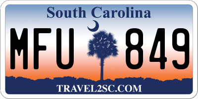 SC license plate MFU849