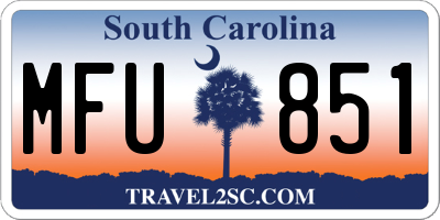 SC license plate MFU851