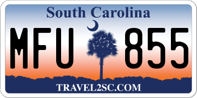 SC license plate MFU855
