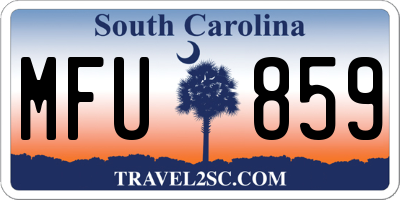 SC license plate MFU859