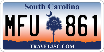 SC license plate MFU861