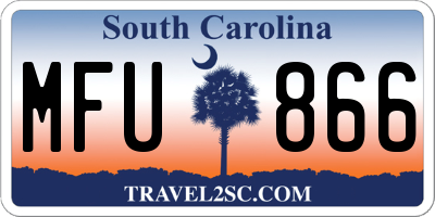 SC license plate MFU866