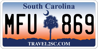 SC license plate MFU869