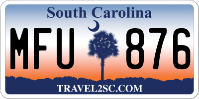 SC license plate MFU876