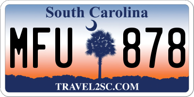 SC license plate MFU878