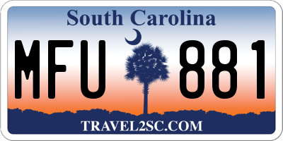 SC license plate MFU881