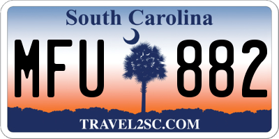 SC license plate MFU882