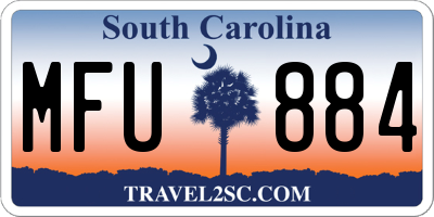 SC license plate MFU884