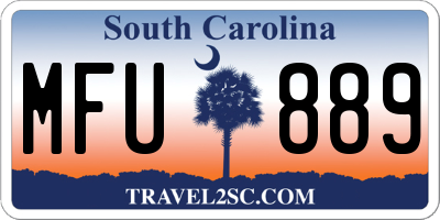 SC license plate MFU889