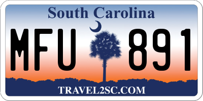 SC license plate MFU891
