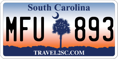 SC license plate MFU893
