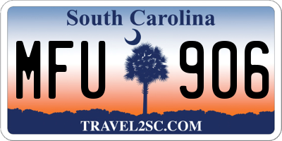 SC license plate MFU906