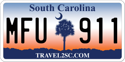 SC license plate MFU911