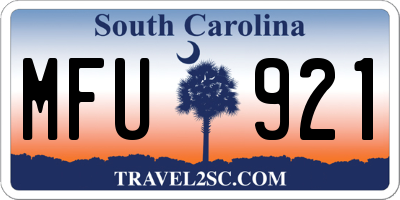 SC license plate MFU921