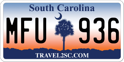 SC license plate MFU936