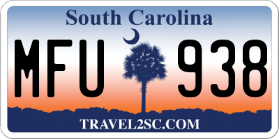 SC license plate MFU938
