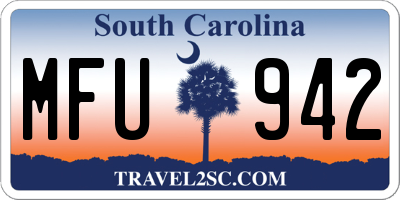 SC license plate MFU942