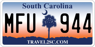 SC license plate MFU944
