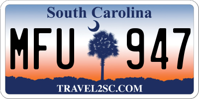 SC license plate MFU947