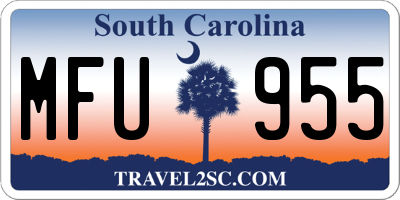 SC license plate MFU955