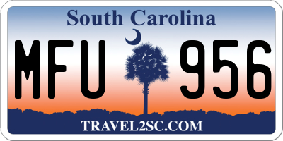 SC license plate MFU956