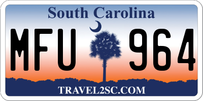 SC license plate MFU964