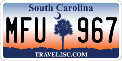 SC license plate MFU967