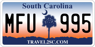 SC license plate MFU995