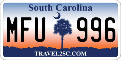 SC license plate MFU996