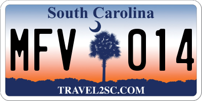 SC license plate MFV014