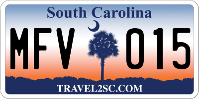 SC license plate MFV015