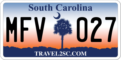 SC license plate MFV027