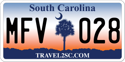 SC license plate MFV028